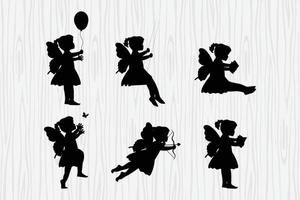 cute fairy silhouette graphic vector