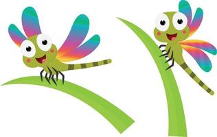 cute dragonfly animal cartoon graphic vector