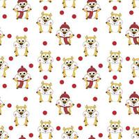 cute hamster animal cartoon seamless pattern vector