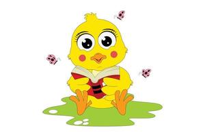 cute chicks animal cartoon graphic vector