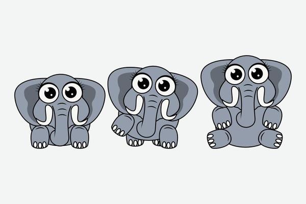 cute elephant animal cartoon graphic