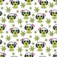 cute frog cartoon pattern vector