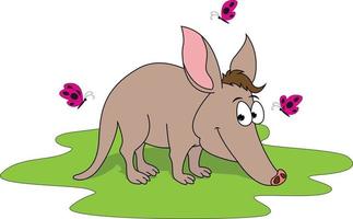 cute Aardvark animal cartoon graphic vector