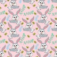 cute rabbit animal cartoon pattern vector