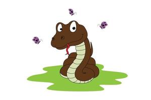 cute snake animal cartoon graphic vector