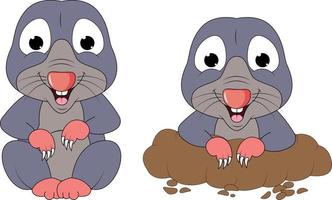 cute mole animal cartoon graphic vector