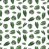 cute green leaf seamless pattern vector