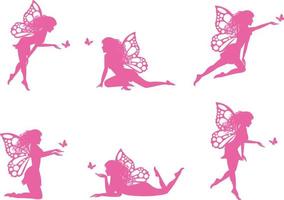 cute fairy silhouette graphic vector