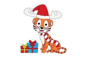 cute tiger animal cartoon graphic vector