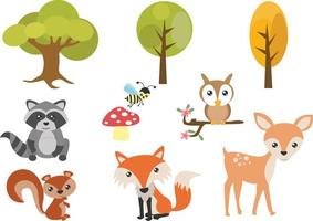 lindo gráfico de dibujos animados de animales vector