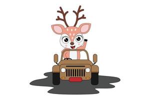 cute deer animal cartoon graphic vector