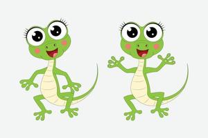 lindo gráfico de dibujos animados de animales lagarto vector