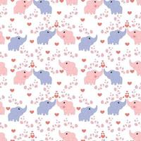 cute elephant animal cartoon pattern vector