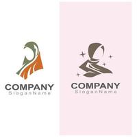 Muslim hijab woman Logo template vector illustration design