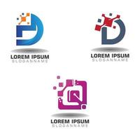 Digital flat creative logo design modern technology template business vector