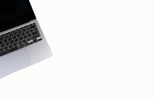 Copy space, isolated computer laptop white background photo