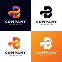Initial letter PB collection logo style vector template