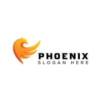 gradient phoenix  logo, eagle logo design vector template