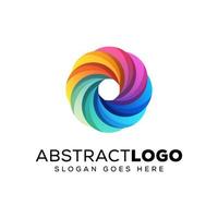 colorful abstract circle flower logo, business logo vector template