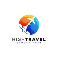 modern color fly high travel logo design, vector template