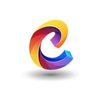 modern colorful initial Letter C logo design vector template