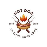 diseño de logotipo de hot dog de comida moderna vector
