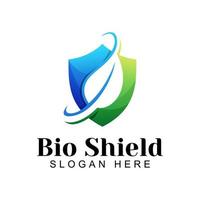 bio shield logo element design with leaf symbol icon design