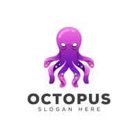 awesome octopus gradient logo design vector template