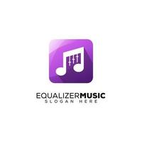 logotipo de la música del ecualizador aplicaciones móviles listas para usar vector
