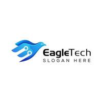 logotipo de vuelo de tecnología de águila moderna, plantilla de logotipo de águila de tecnología vector