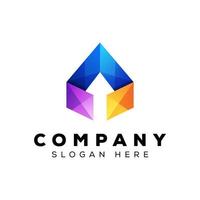 Abstract Geometric Triangle Arrow Up Business Logo. gradient Vector Logo Design Template Element