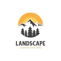 modern adventure mountain logo design vector