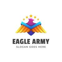 plantilla de vector de ilustración de logotipo de ejército de águila