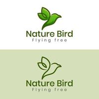 pájaro de la naturaleza o pájaro volador libertad logotipo mínimo con dos versiones vector