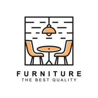 logotipo de la empresa de negocios de interiores de muebles minimalistas modernos vector