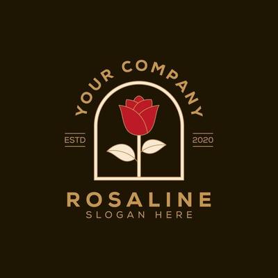 beauty rose feminine logo design vector template