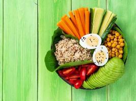 Vegetarian Buddha's bowl, a mix of vegetables. photo