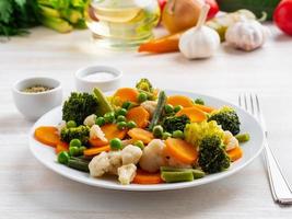 Mix of boiled vegetables, steam vegetables for dietary low-calorie diet