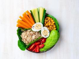 Vegetarian Buddha's bowl, a mix of vegetables. photo