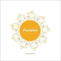 Pumpkin logo, hand drawing vector illustration.