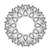 diseño vectorial mandala, blanco y negro vector