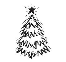 Christmas tree. Hand drawn illustration. vector