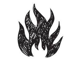 Bonfire, hand drawn illustration, flame, burning. vector