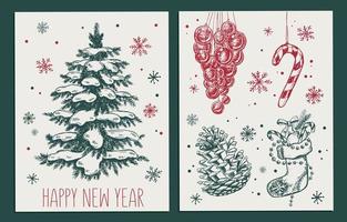 Christmas pattern in sketch style. Hand drawn illustration. vector