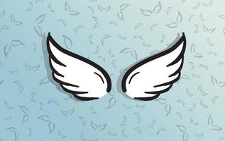 Angel wings vector hand drawn illustration