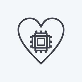 Icon Affective Computing. suitable for data analytics symbol. line style. simple design editable. design template vector. simple symbol illustration vector