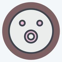Icon Emoticon Flashed. suitable for Emoticon symbol. color mate style. simple design editable. design template vector. simple symbol illustration vector