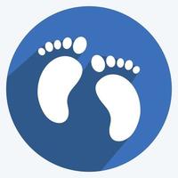 Icon Baby Feet. suitable for Baby symbol. long shadow style. simple design editable. design template vector. simple symbol illustration vector