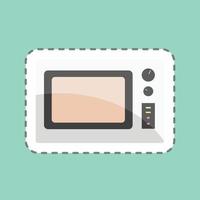 Sticker line cut Microwave Oven. suitable for Home symbol. simple design editable. design template vector. simple symbol illustration vector