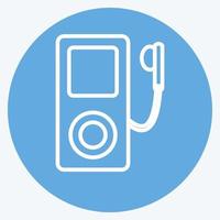 icono de reproductor de mp3. adecuado para el símbolo de la música. estilo de ojos azules. diseño simple editable. vector de plantilla de diseño. ilustración de símbolo simple